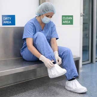 Tyvek 500 White Overshoes with AntiSlip Medium - SOB0101A