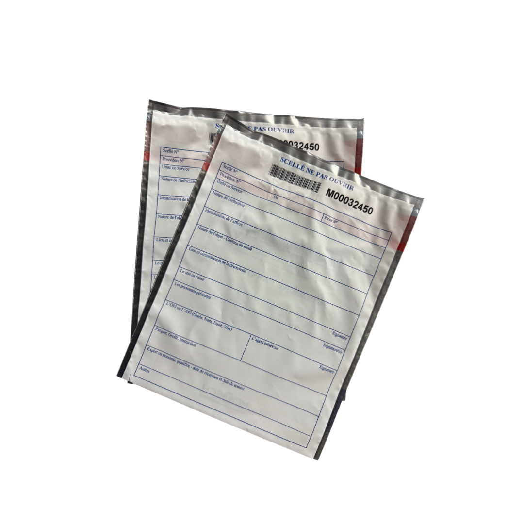 Tamper Evidence Bags French “NEUTRAL” Tetra Scene Of Crime